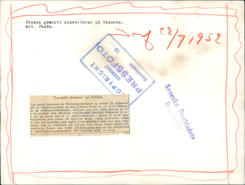 French gooseberry concerts at Skansen - Vintage Photograph