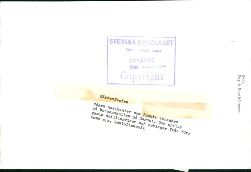 Gardesfesten Pop and Music Festival - Vintage Photograph