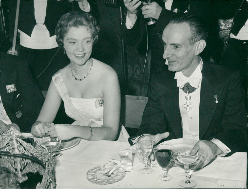 Princess Birgitta and Daniel Bovet, Nobel Laureates in Chemistry at the Nobel Party - Vintage Photograph