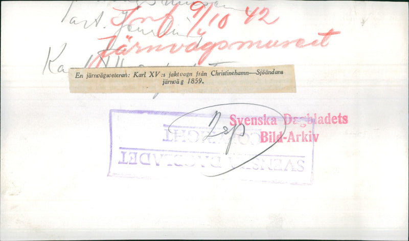 Sweden: Stockholm: Railway Museum: King Karl XV of Sweden. - Vintage Photograph