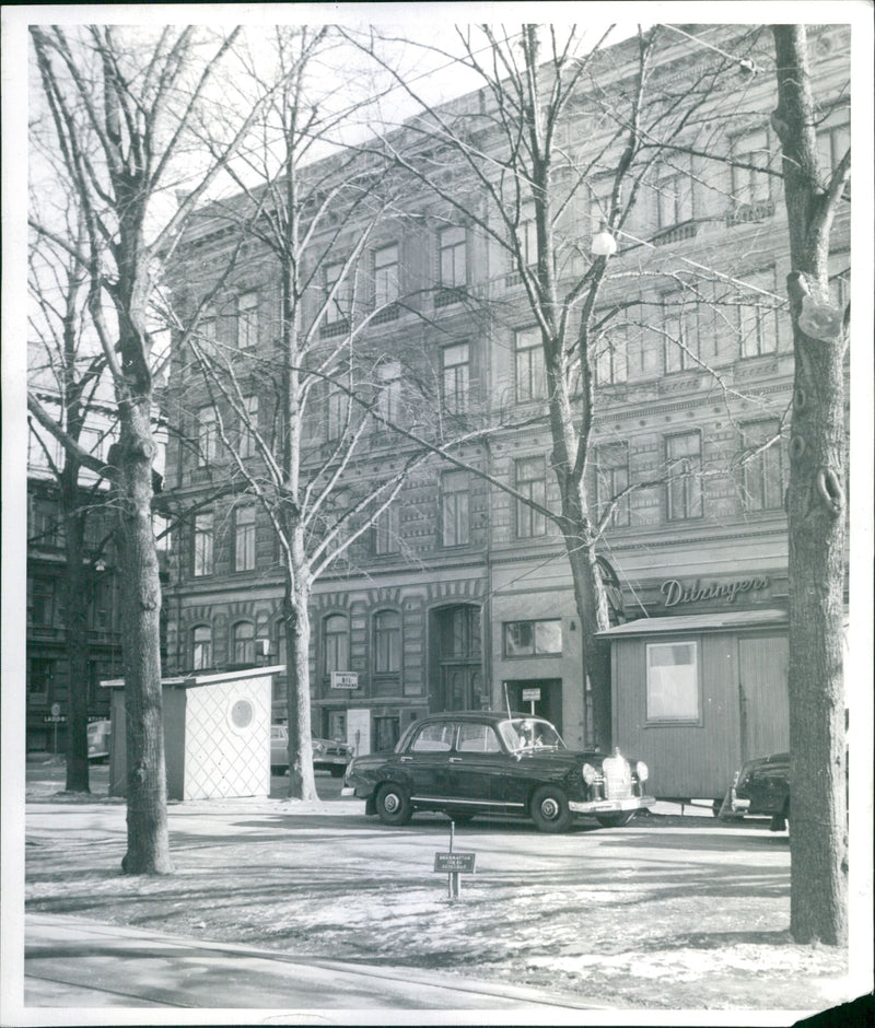 The property behind Byschan tv at Vasagatan 43, which the company bought. - Vintage Photograph