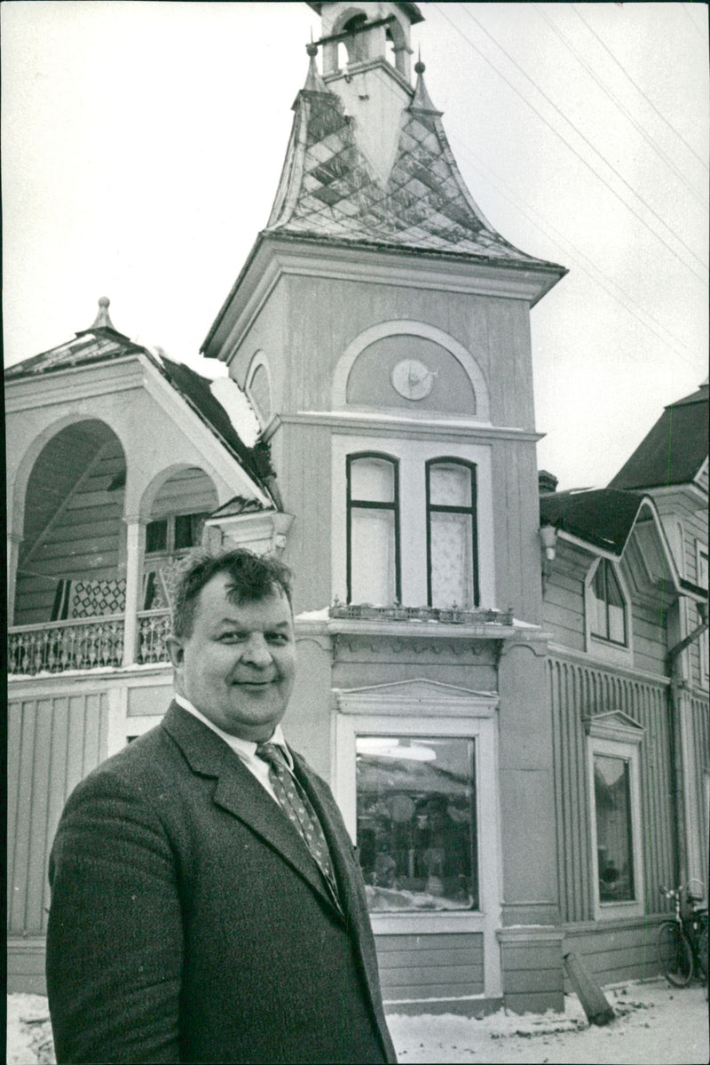 Haparanda - businessman Erik Innala in the Christmas-white Tornedalen - Vintage Photograph