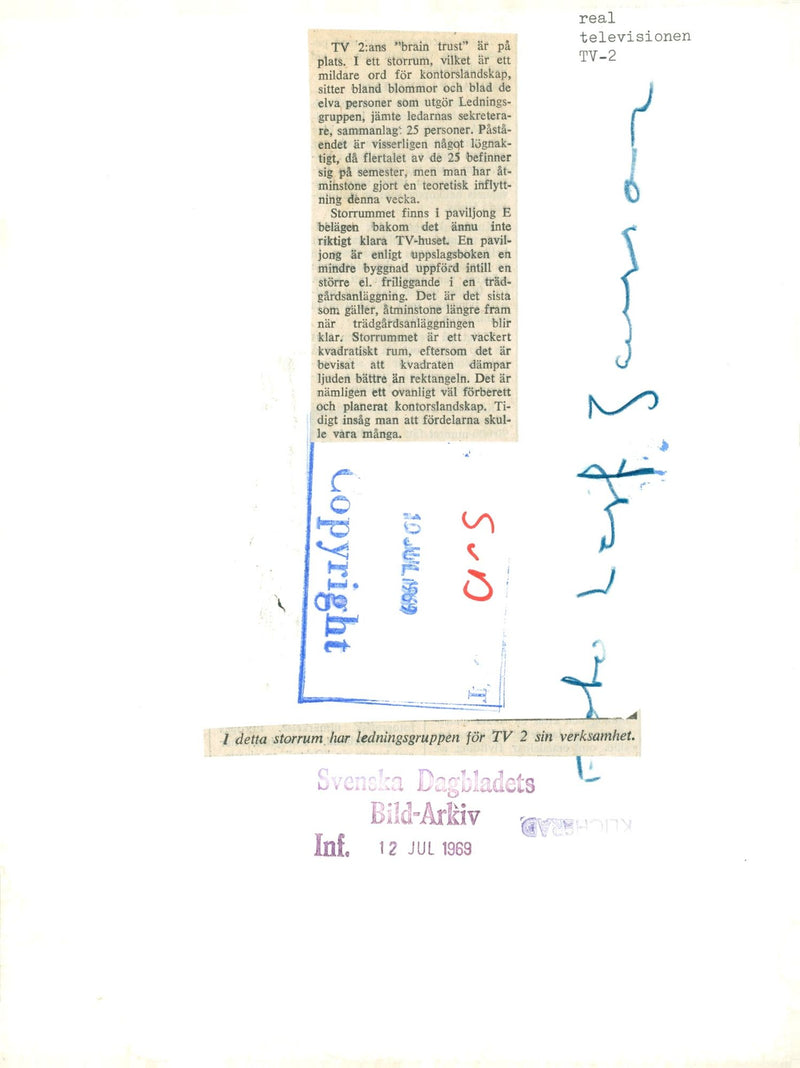 1969 PONULAVIUS BUT HAS MOVE SITTING LANDSCAPE ROOM EXCERPTS NYGREN LENNART - Vintage Photograph