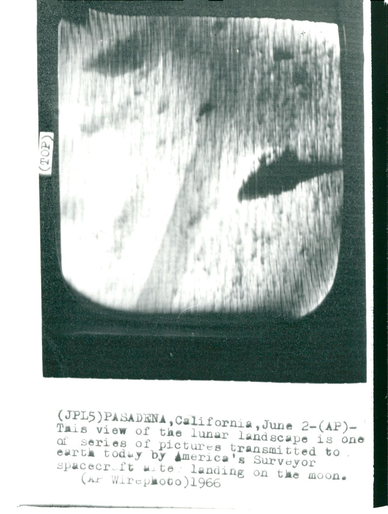 Picture of lunar landscape sent via America's spacecraft - Vintage Photograph