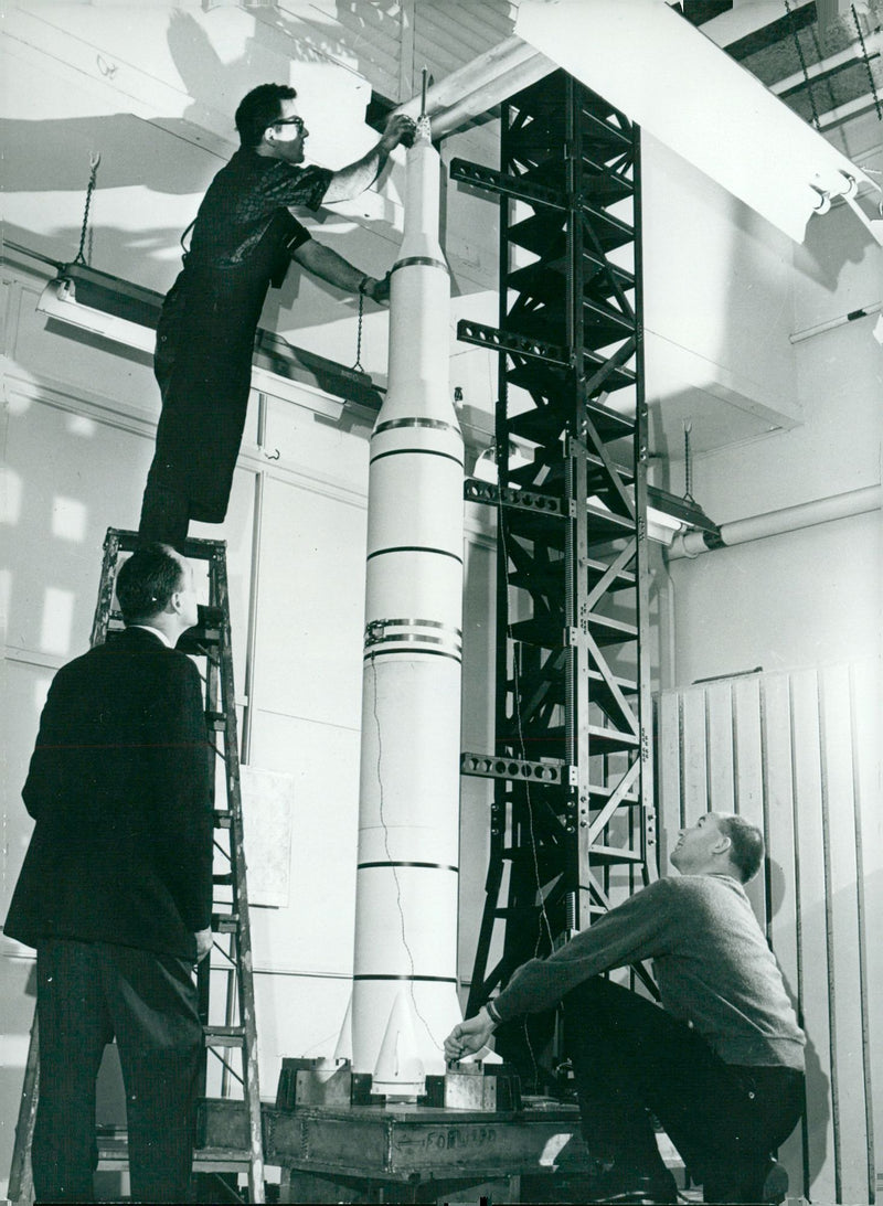 Model of Saturn 5 rocket - Vintage Photograph