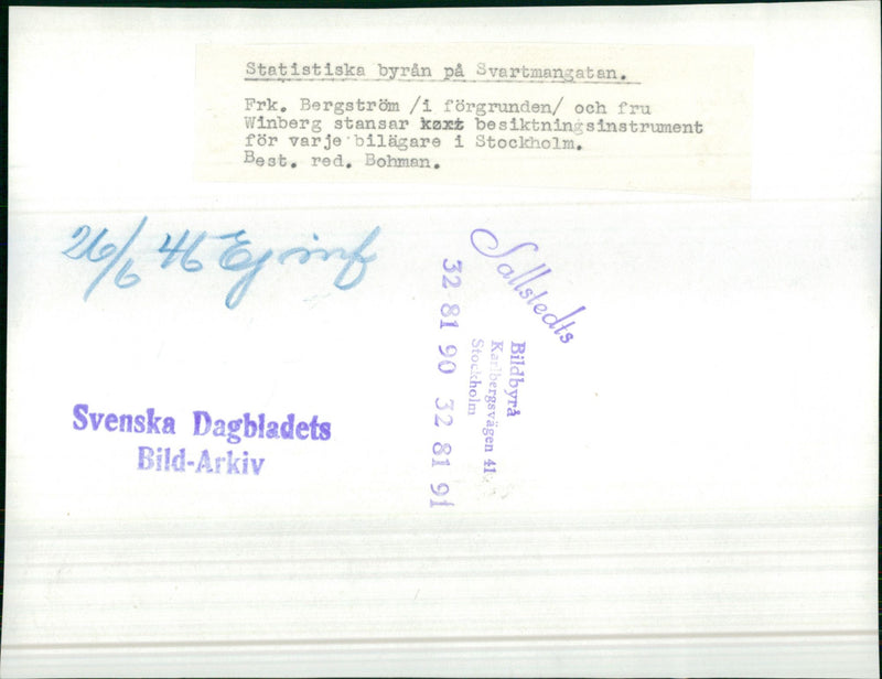 Statistika centralbyran - Vintage Photograph