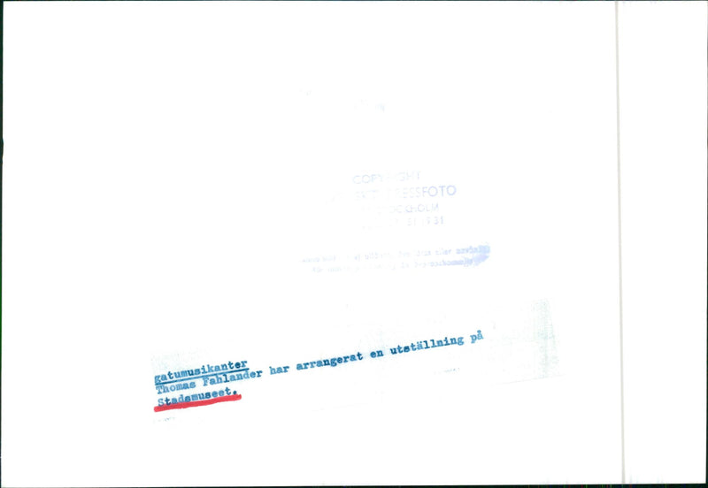 Street musicians Thomas Fahlander has arranged an exhibition at the City Museum - Vintage Photograph