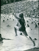 Bathing children bath at Erikdalsbadet. Naked, nude. - Vintage Photograph