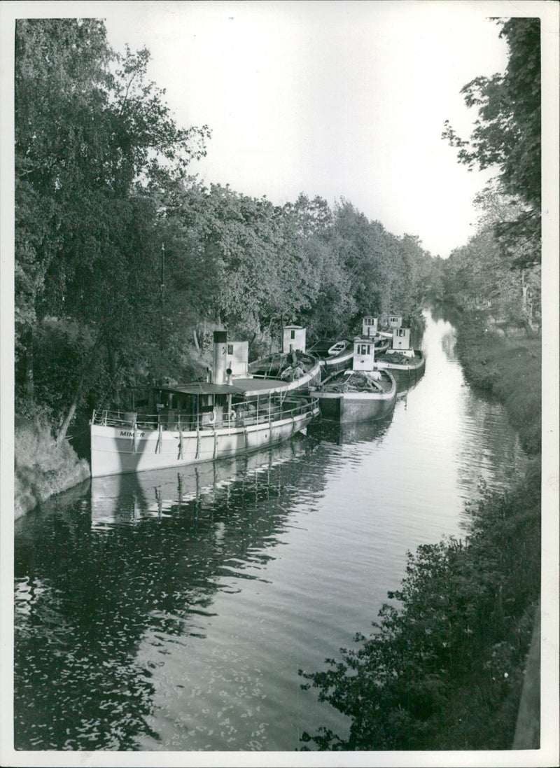 Boats in Hallstahammar - Vintage Photograph