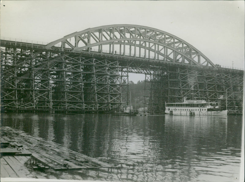 Årstabroarna in construction - Vintage Photograph