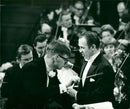 Chief singer Erik SaedÃ©n and Herbert Blomstedt in the Concert Hall - Vintage Photograph
