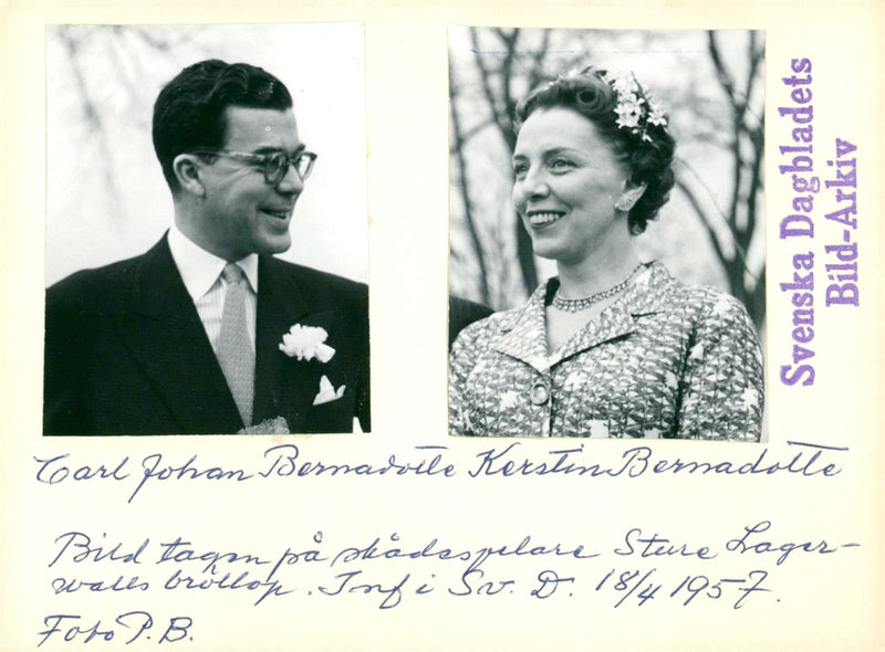 Carl Johan Bernadotte and Kerstin Bernadotte - Vintage Photograph