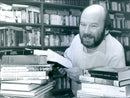 British writer Keith Skipper in his library - Vintage Photograph