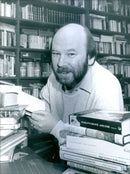 British writer Keith Skipper in his library - Vintage Photograph