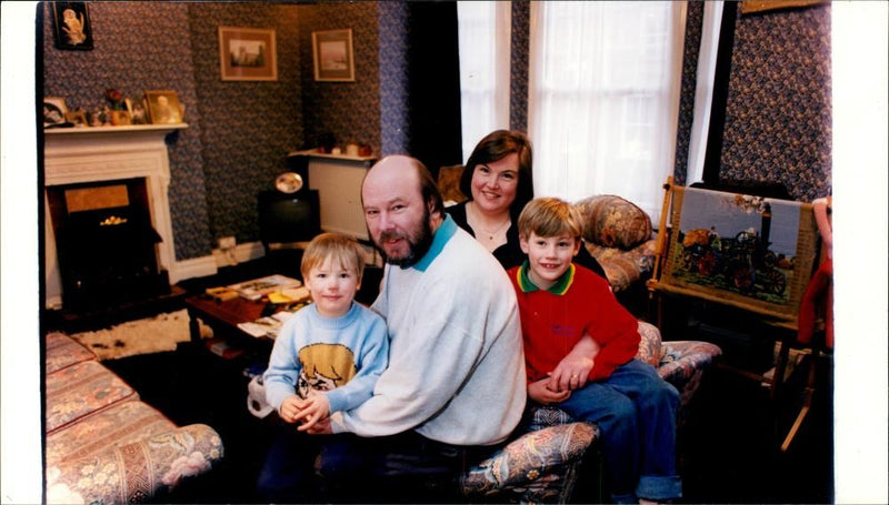 British writer Keith Skipper with his family - Vintage Photograph
