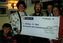 British writer Keith Skipper (c) receives cheques - Vintage Photograph