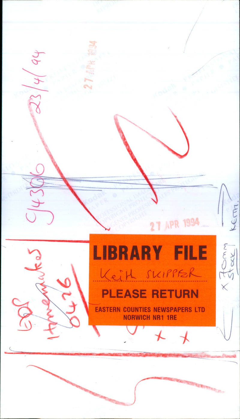 British writer Keith Skipper in his library - Vintage Photograph