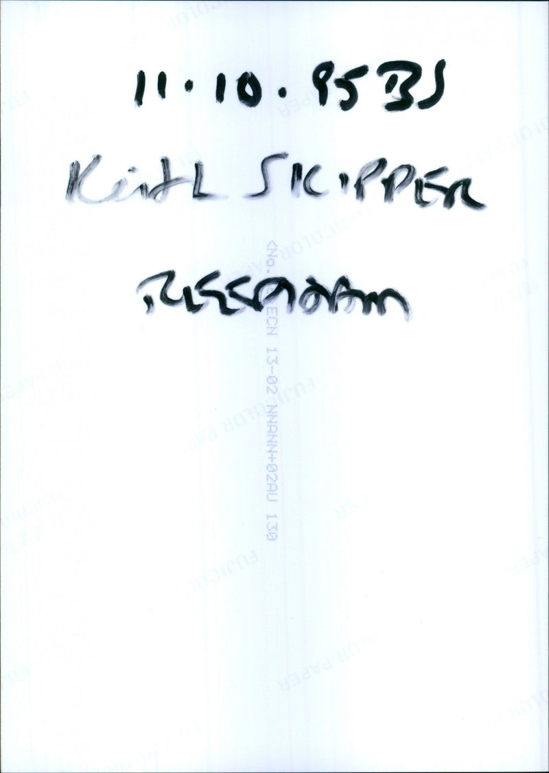 British writer Keith Skipper poses with street signs - Vintage Photograph