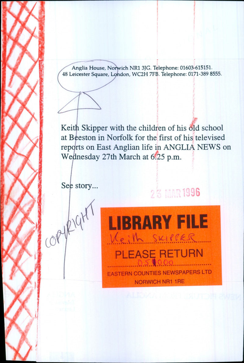 British writer Keith Skipper with pupils at Beeston Hall School - Vintage Photograph