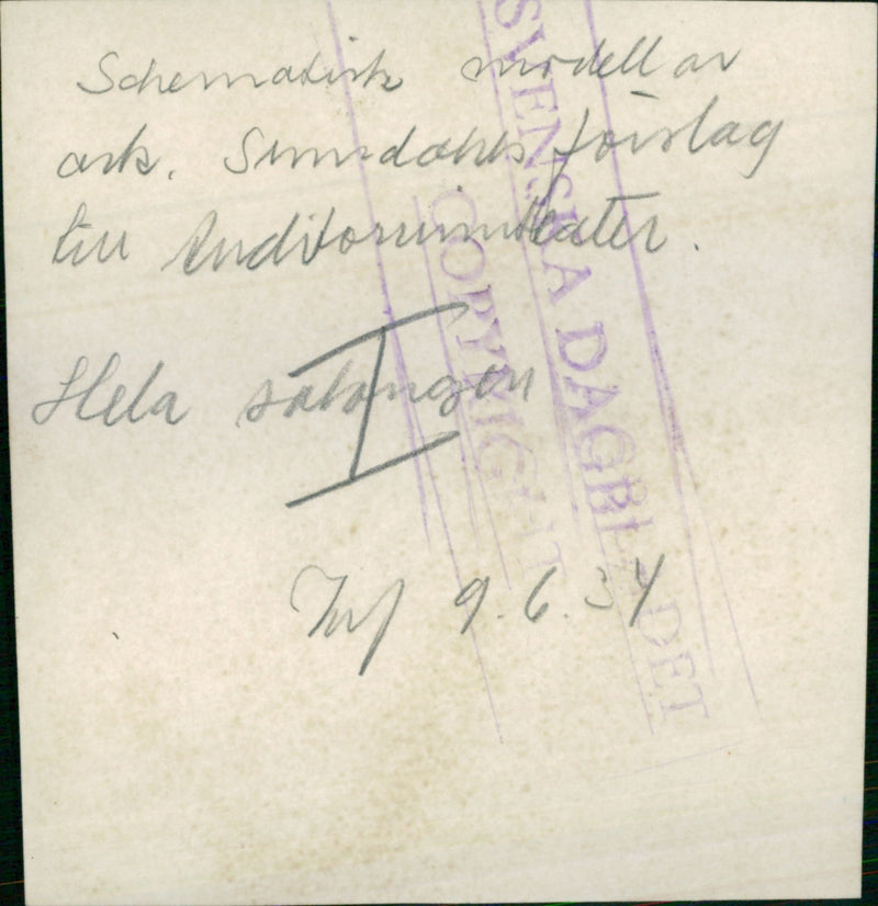 The Royal Dramatic Theatre. Schematic model of the ark. - Vintage Photograph