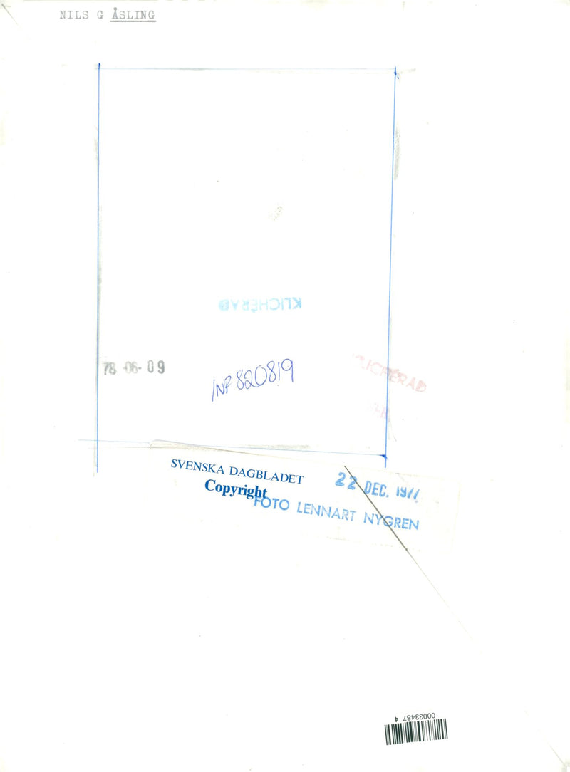 Swedish politician Nils G. Åsling - Vintage Photograph