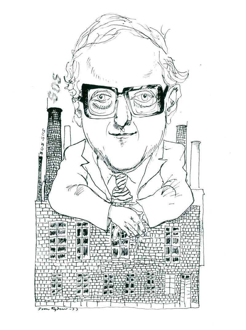 Sketch of Swedish politician Nils G. Åsling - Vintage Photograph