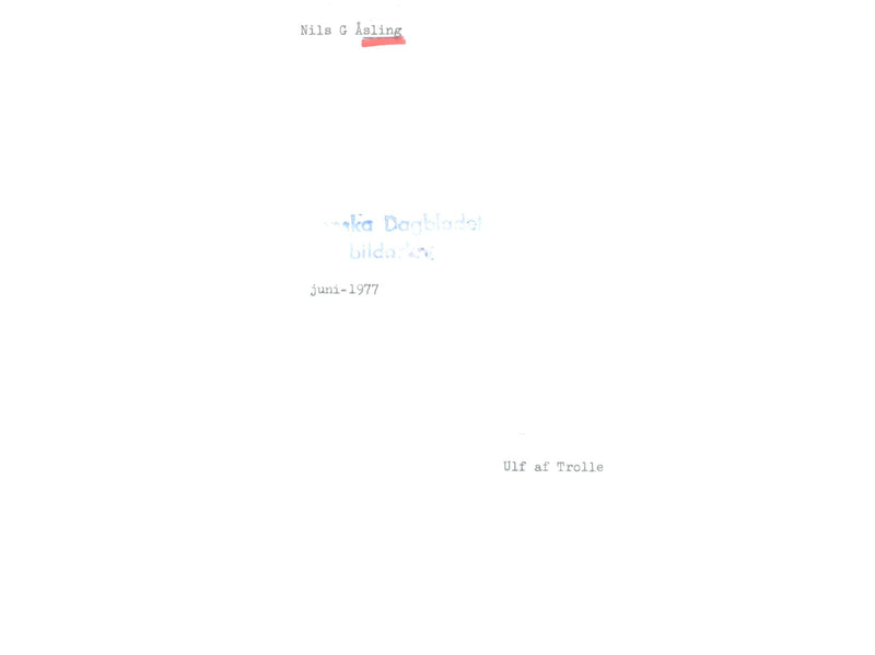 Sketch of Swedish politician Nils G. Åsling - Vintage Photograph