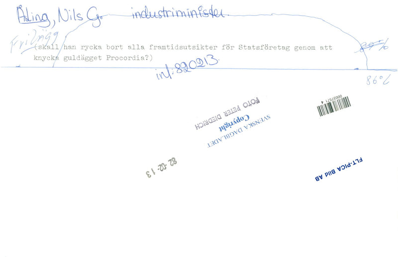 Swedish politician Nils G. Åsling - Vintage Photograph