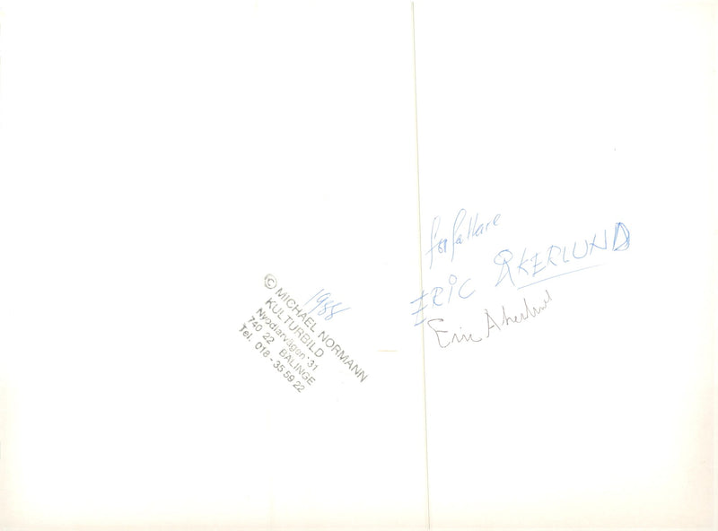 Akerlund, Eric Författare - Vintage Photograph