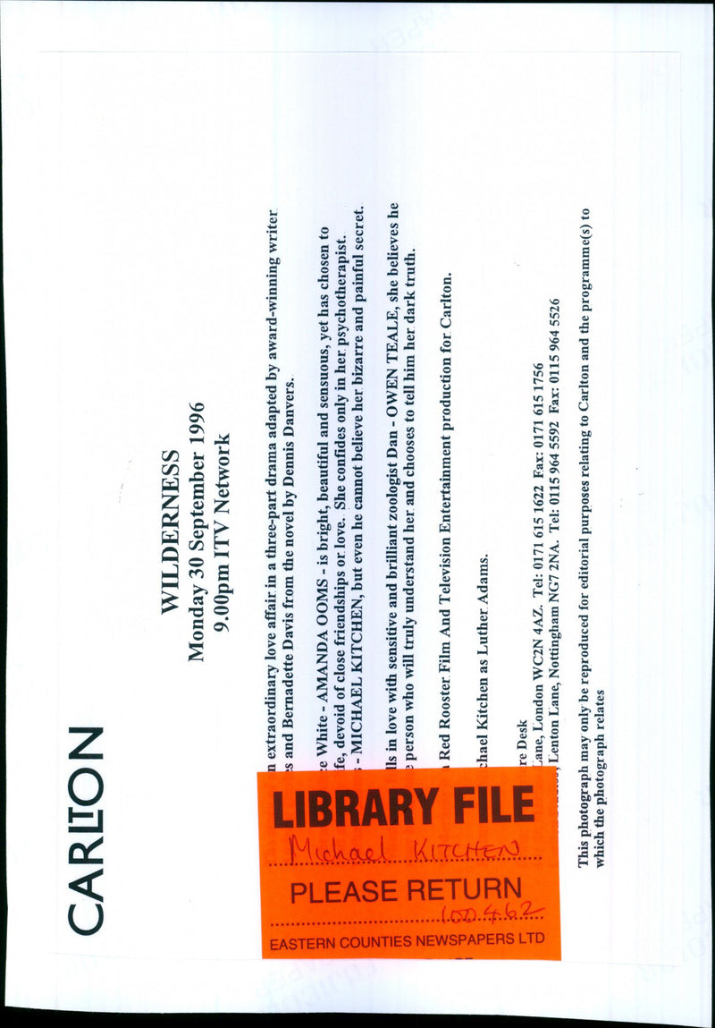 1996 JOHN WHITE FILM WRITER TELEVISION - Vintage Photograph