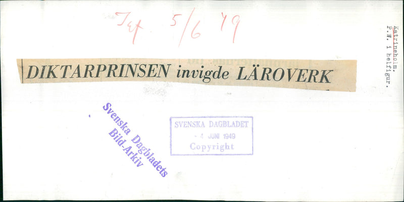 Katrineholm - The poet prince inaugurated - Vintage Photograph