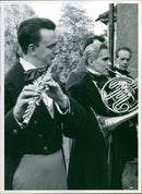 Two blowers at the Skogaholm concert at Skansen - Vintage Photograph