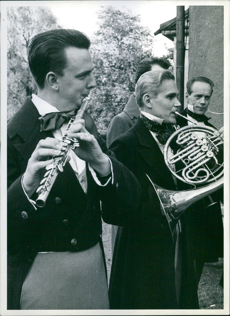 Two blowers at the Skogaholm concert at Skansen - Vintage Photograph