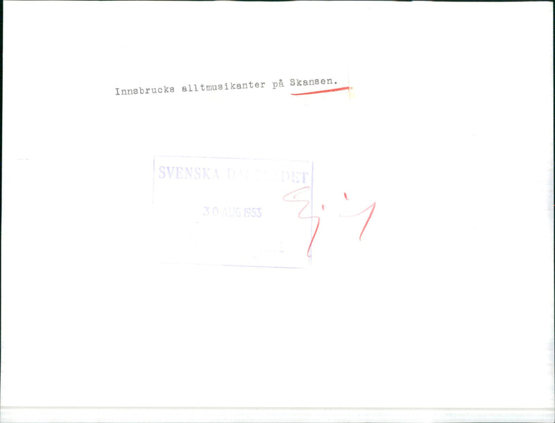 Inssbruck's all-musicians at Skansen - Vintage Photograph