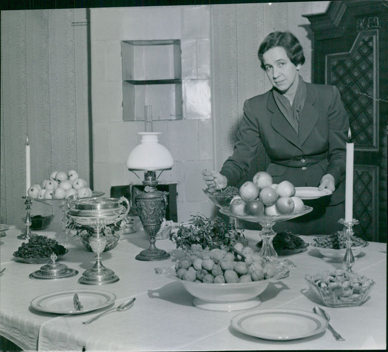 Kerstin Sjöqvist at Skansens Christmas Market. - Vintage Photograph