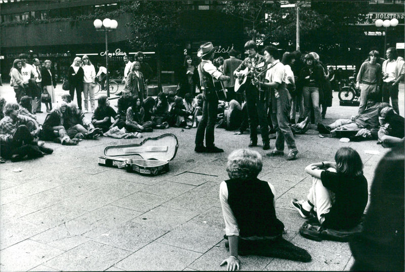 Musicians in town - Vintage Photograph