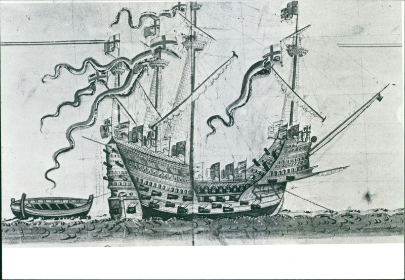 The Only Known Representation of the Mary Rose - Vintage Photograph