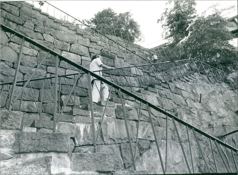 Stairs along Slussen. - Vintage Photograph