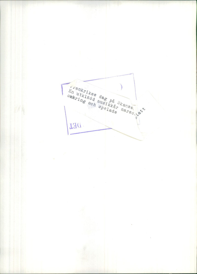 France's day at Skansen, dressed up in music - Vintage Photograph