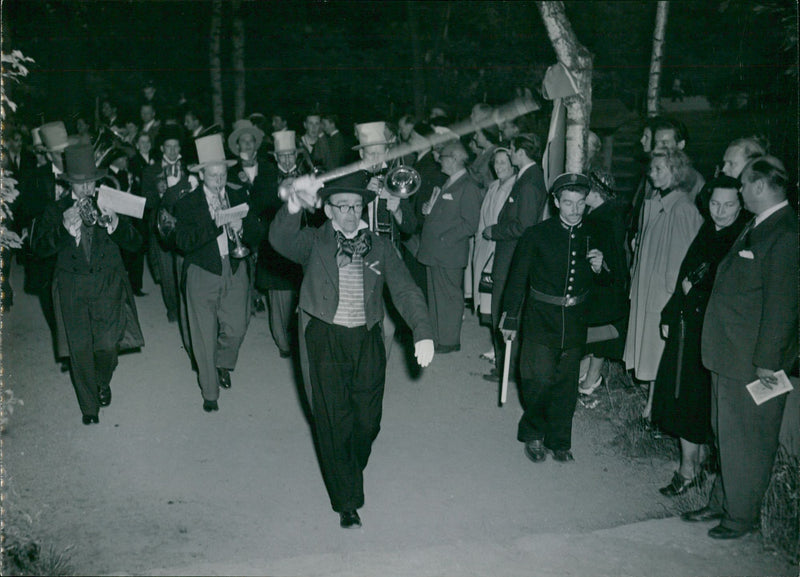 France's day at Skansen, dressed up in music - Vintage Photograph