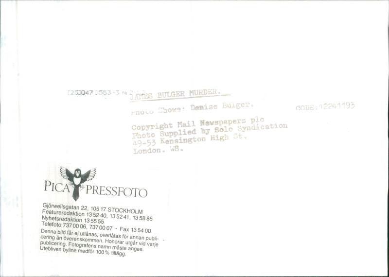 James Bulger Murder Case - Vintage Photograph