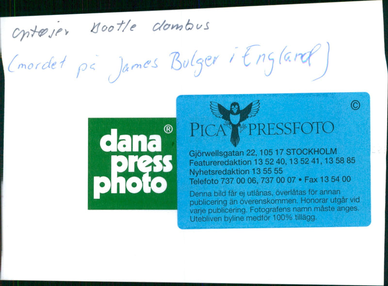 The Assassination of James Bulger Murder Case - Vintage Photograph