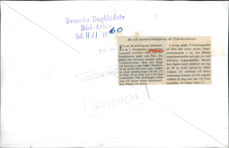 Two tunnel estates reach Nybohovsberget - Vintage Photograph