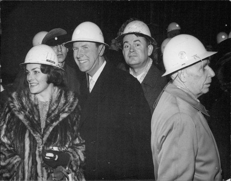 Mrs. Mariana Lettström, director Nils Erik Sjöman, director Fredrik Lettström and August Hessler. - Vintage Photograph
