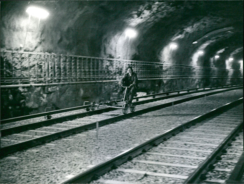 Dressin on the subway line between Danderyds Hospital and Mörby - Vintage Photograph