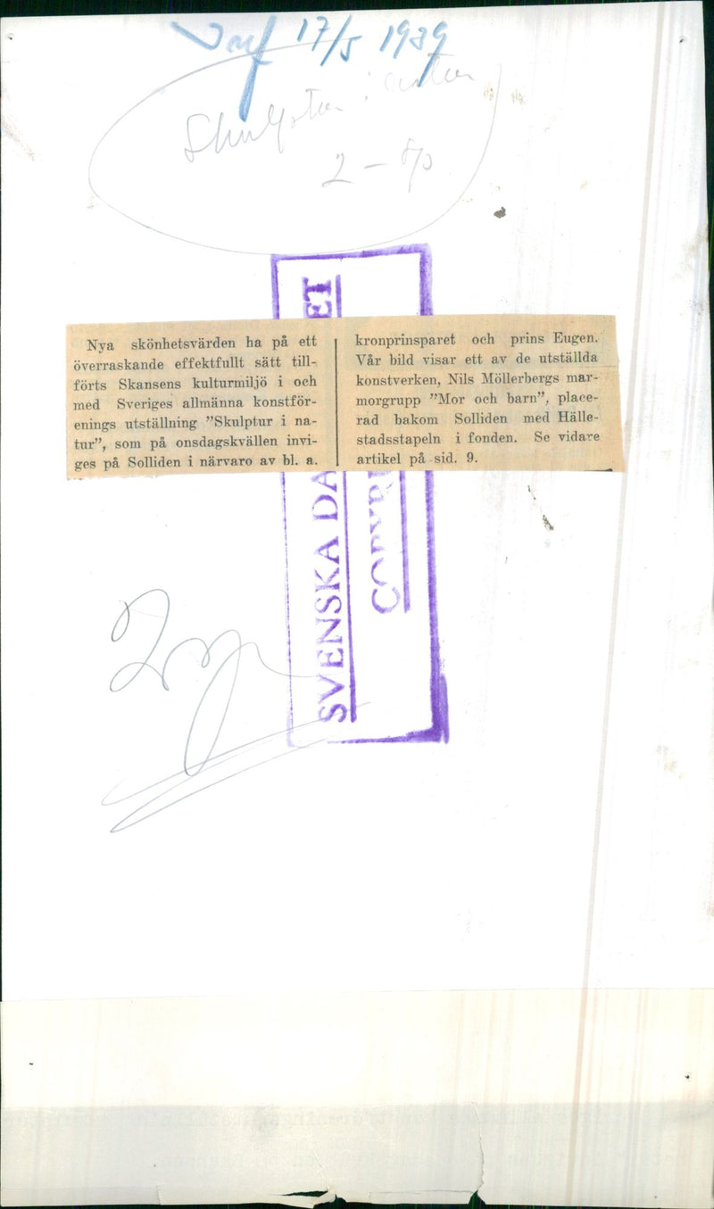 Sculpture in nature exhibition at Skansen - Vintage Photograph