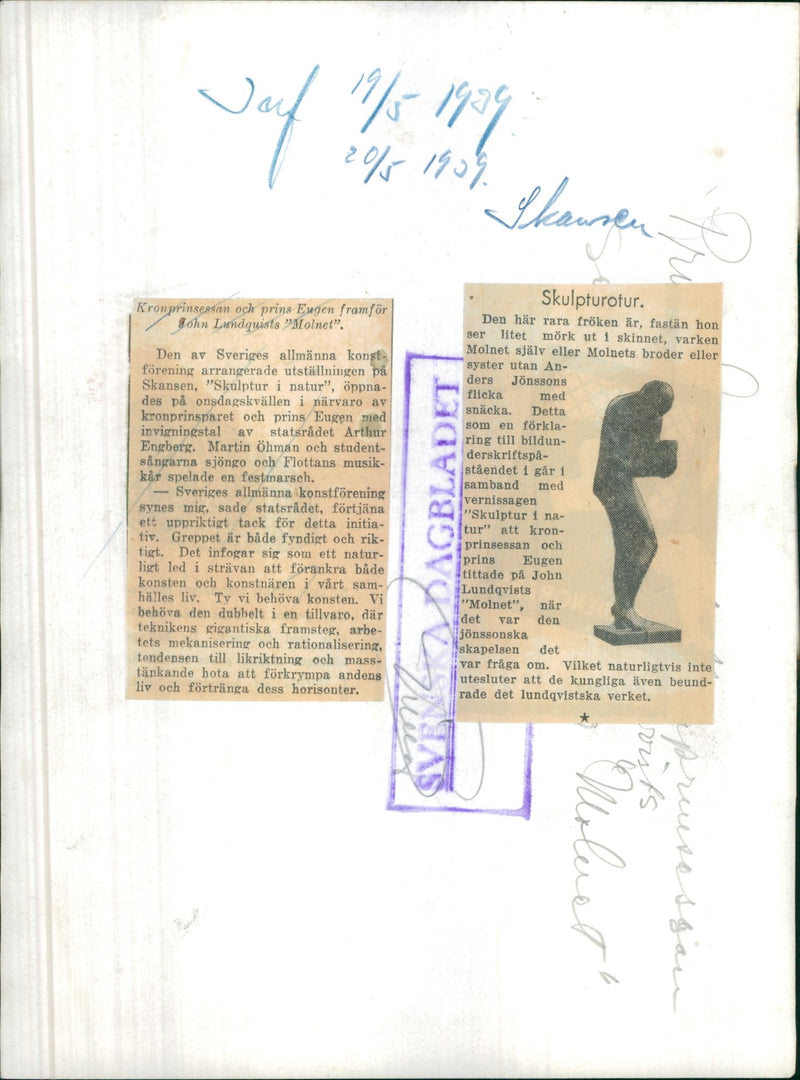 Sculptures in nature exhibition at Skansen - Vintage Photograph