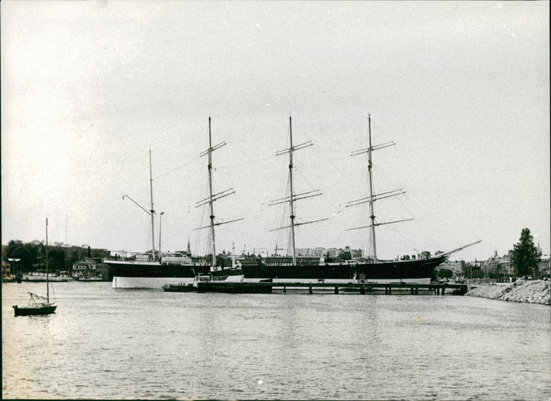 A ship on the port - Vintage Photograph