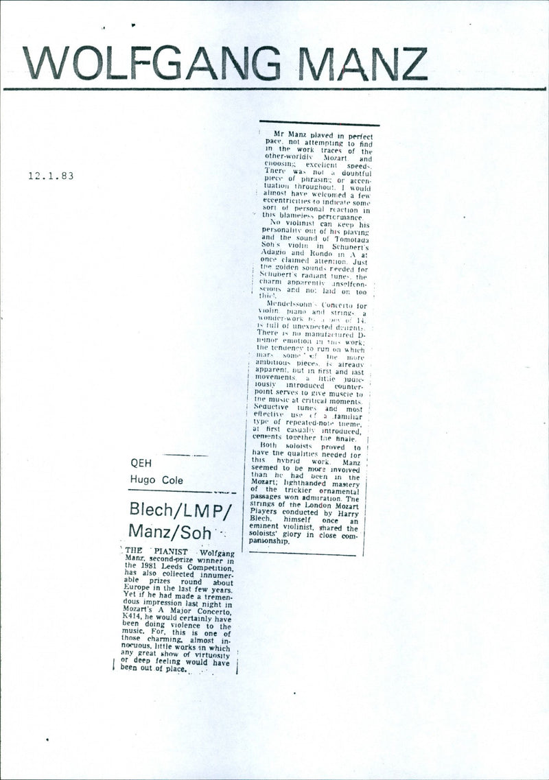 National Trust Concerts 1983 - Vintage Photograph