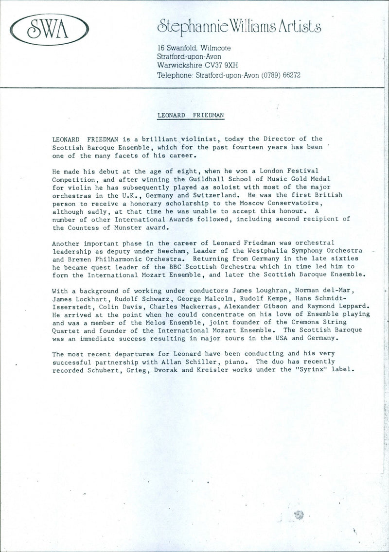 National Trust Concerts 1983 - Vintage Photograph